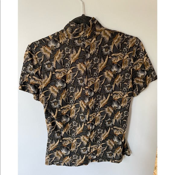 Vintage Floral Mockneck Short Sleeve (S) - Picture 7 of 10